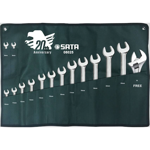 SATA 08025 14 + 1pc Free Combination Wrench Set - Click Image to Close